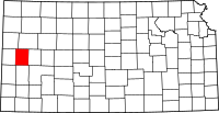 Map of Kansas highlighting Wichita County