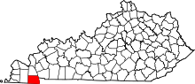 State map highlighting Calloway&#32;County