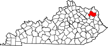 State map highlighting Carter&#32;County