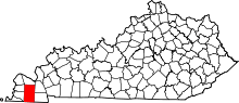 State map highlighting Graves&#32;County