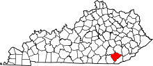 State map highlighting Knox&#32;County