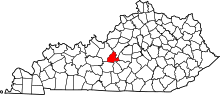 State map highlighting LaRue&#32;County