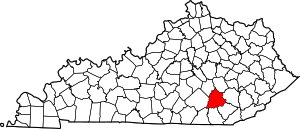 State map highlighting Laurel&#32;County