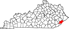 State map highlighting Letcher&#32;County