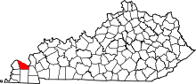 Map of Kentucky highlighting McCracken County