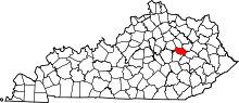 State map highlighting Powell&#32;County