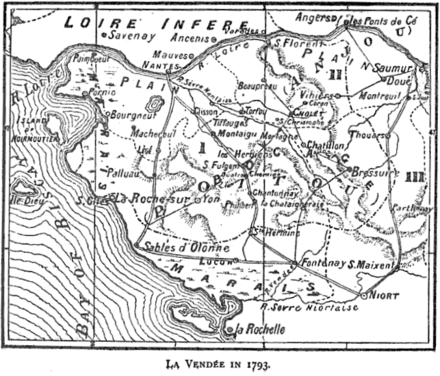 Map from a book "Francois-Severin Marceau (1769-1796)" by Thomas George Johnson published in 1896 in London.