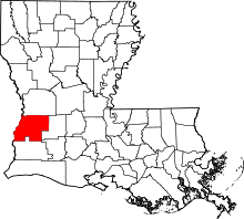 Map of Louisiana highlighting Beauregard Parish