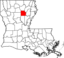 Map of Louisiana highlighting Caldwell Parish