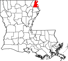 Map of Louisiana highlighting East Carroll Parish