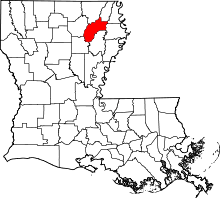 Map of Louisiana highlighting Richland Parish