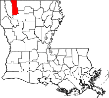Map of Louisiana highlighting Webster Parish