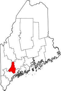 State map highlighting Androscoggin&#32;County