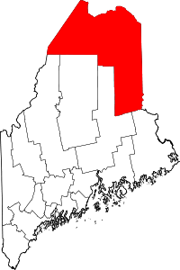 State map highlighting Aroostook&#32;County