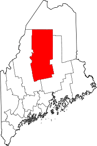 State map highlighting Piscataquis&#32;County
