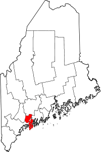 State map highlighting Sagadahoc&#32;County