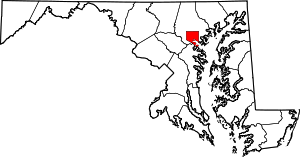State map highlighting Baltimore&#32;City