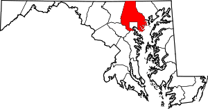 State map highlighting Baltimore&#32;County