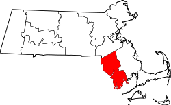 State map highlighting Bristol&#32;County