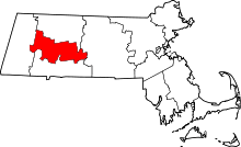 State map highlighting Hampshire&#32;County