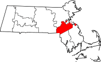 State map highlighting Norfolk&#32;County