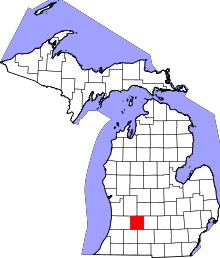 Map of Michigan highlighting Barry County
