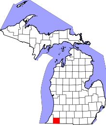 State map highlighting Cass&#32;County