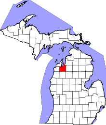 State map highlighting Grand Traverse&#32;County