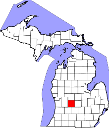 State map highlighting Ionia&#32;County
