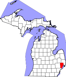 State map highlighting Macomb&#32;County