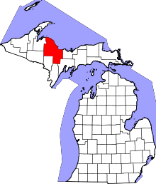 State map highlighting Marquette&#32;County
