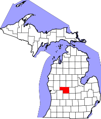 State map highlighting Montcalm&#32;County
