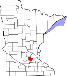 State map highlighting Carver&#32;County