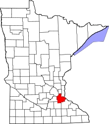 State map highlighting Dakota&#32;County