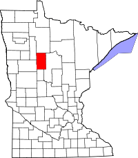 State map highlighting Hubbard&#32;County