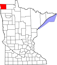 State map highlighting Kittson&#32;County