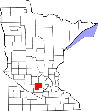 State map highlighting McLeod&#32;County