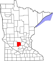 State map highlighting Meeker&#32;County
