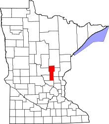 State map highlighting Mille Lacs&#32;County