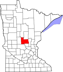 Map of Minnesota highlighting Morrison County