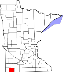 State map highlighting Nobles&#32;County