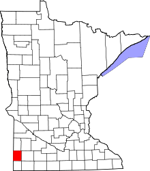 State map highlighting Pipestone&#32;County