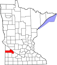 Map of Minnesota highlighting Yellow Medicine County