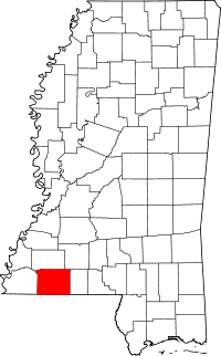 State map highlighting Amite&#32;County