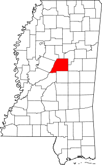 State map highlighting Attala&#32;County