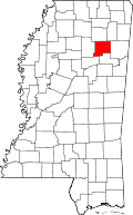State map highlighting Chickasaw&#32;County