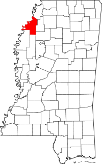 State map highlighting Coahoma&#32;County