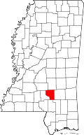 State map highlighting Covington&#32;County