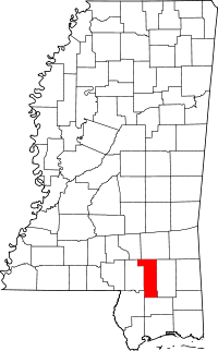 State map highlighting Forrest&#32;County