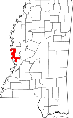 State map highlighting Issaquena&#32;County